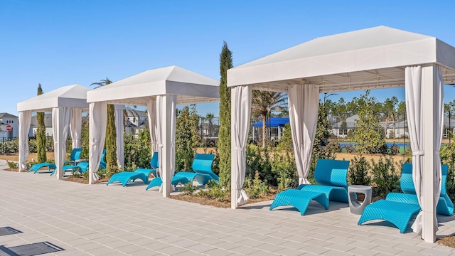 view of patio / terrace featuring a gazebo