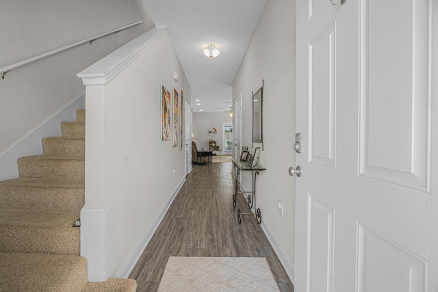 5736 Callaway Cir, Panama City, FL 32404 - corridor with dark hardwood / wood-style flooring