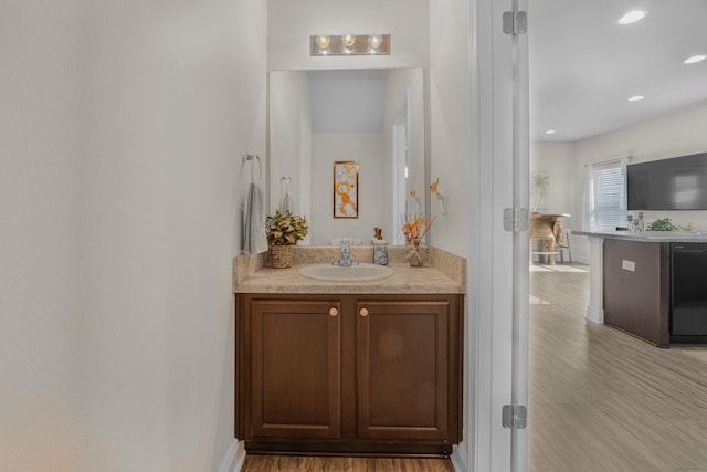 5736 Callaway Cir, Panama City, FL 32404 - bathroom with vanity and wood-type flooring