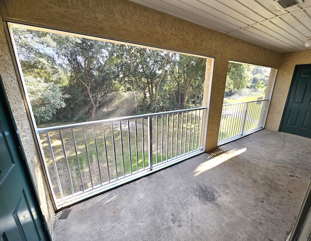 view of unfurnished sunroom