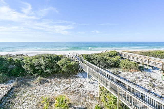 water view featuring a beach view