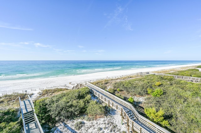 water view with a view of the beach