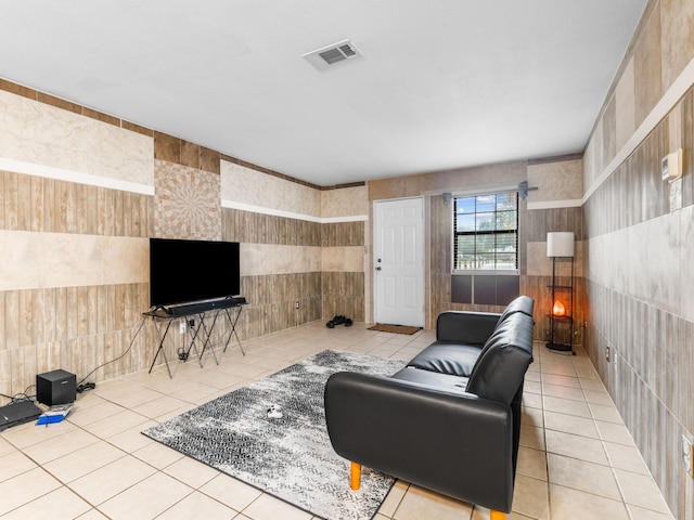 view of tiled living room