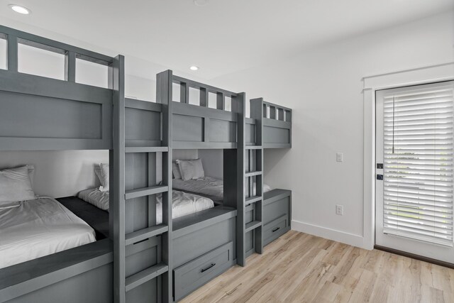 bedroom featuring light wood-type flooring