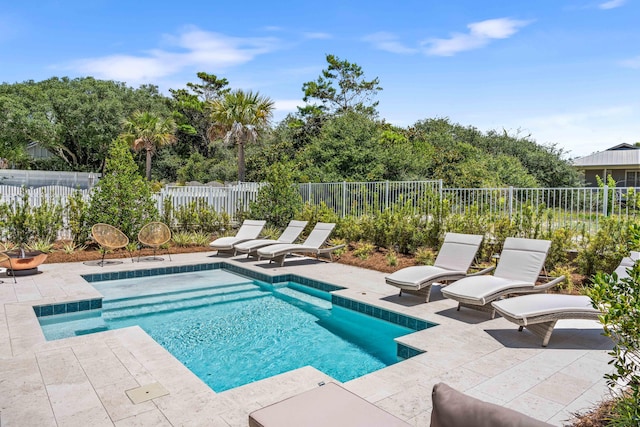 view of pool featuring a patio area