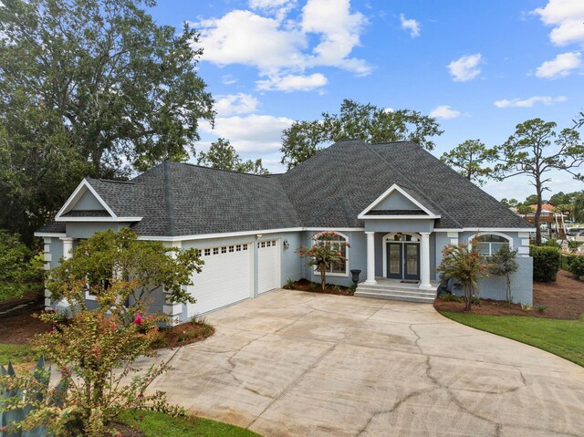 view of front of house with a garage