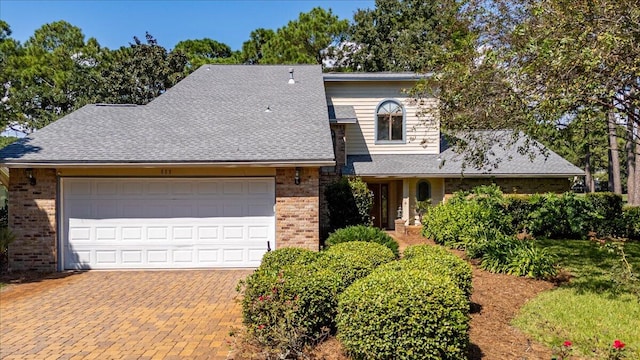 view of property with a garage