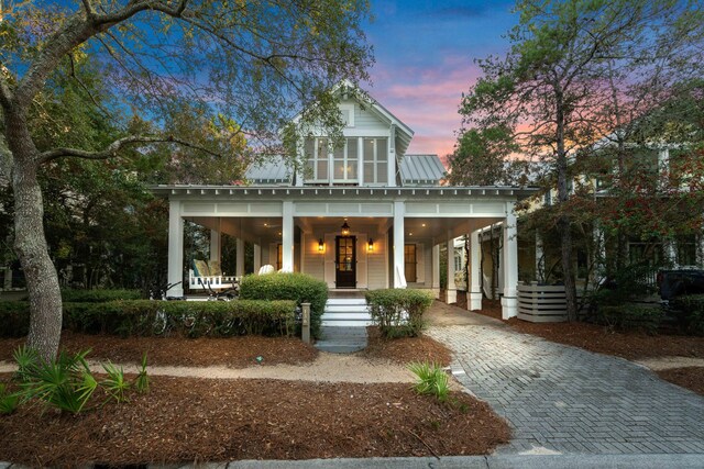 view of front of house with covered porch