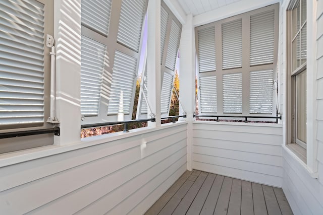 view of unfurnished sunroom