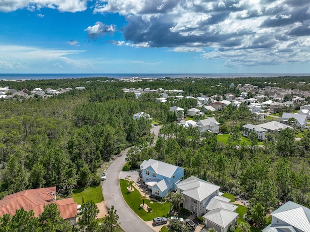 61 Sweet Breeze Dr, Santa Rosa Beach, FL 32459 - aerial perspective of suburban area with a large body of water and a forest