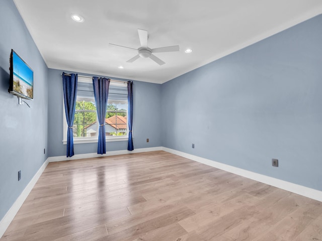 61 Sweet Breeze Dr, Santa Rosa Beach, FL 32459 - spare room with a ceiling fan, recessed lighting, light wood-style floors, and baseboards