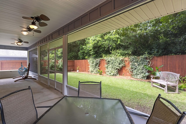 view of unfurnished sunroom