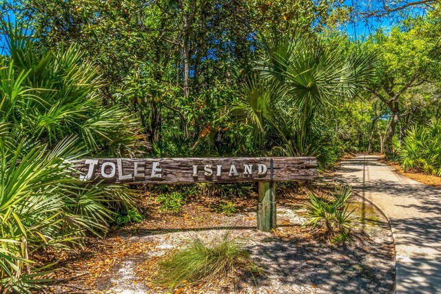 view of community sign