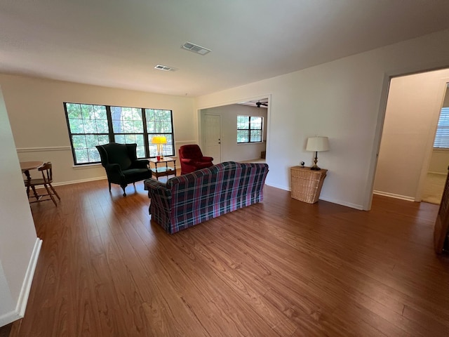 living room featuring hardwood / wood-style floors