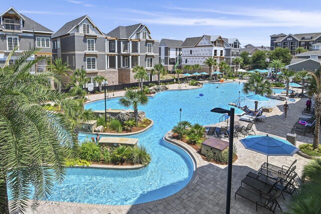 view of pool with a patio