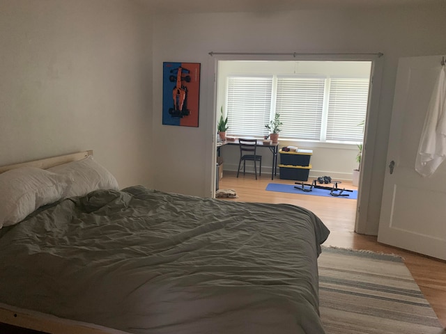 bedroom featuring light hardwood / wood-style flooring