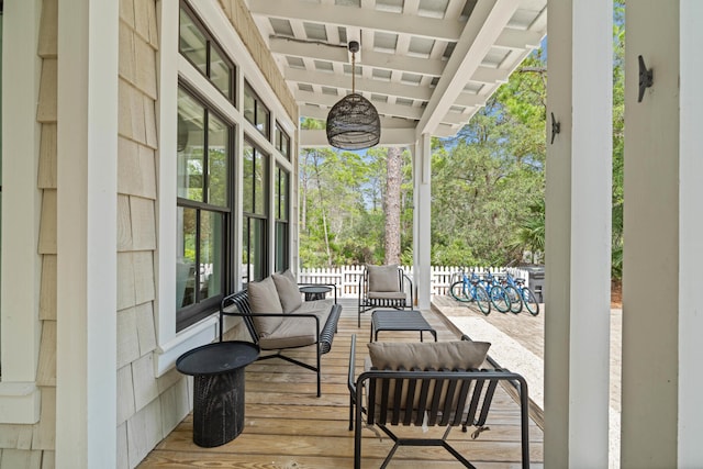 deck featuring an outdoor hangout area