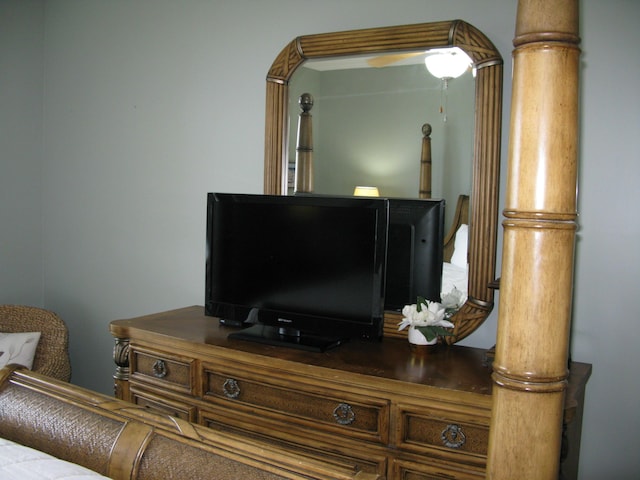 interior details with ceiling fan