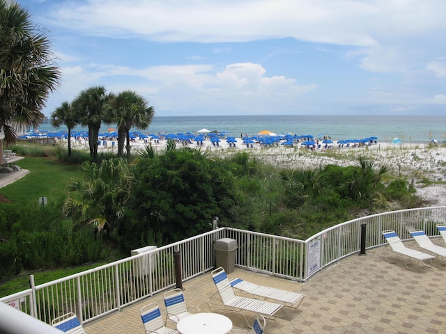 water view featuring a beach view