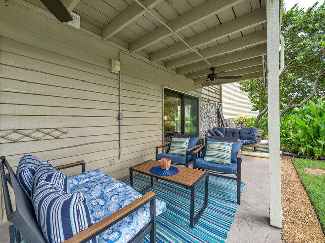 452 N Driftwood Bay Unit 96B, Miramar Beach, FL 32550 - view of patio / terrace with an outdoor hangout area and ceiling fan