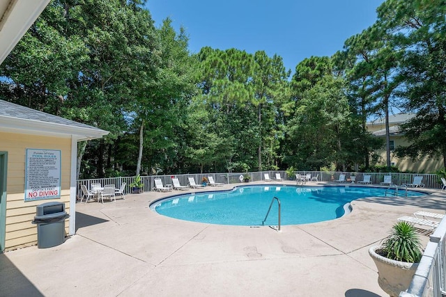 view of pool with a patio