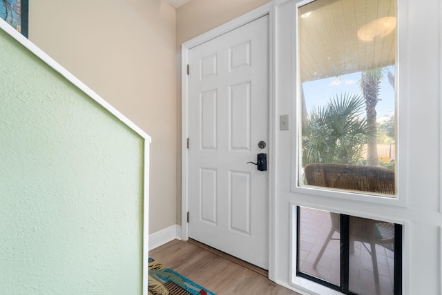 entryway featuring hardwood / wood-style floors