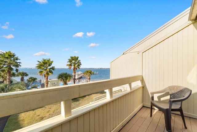 balcony with a water view