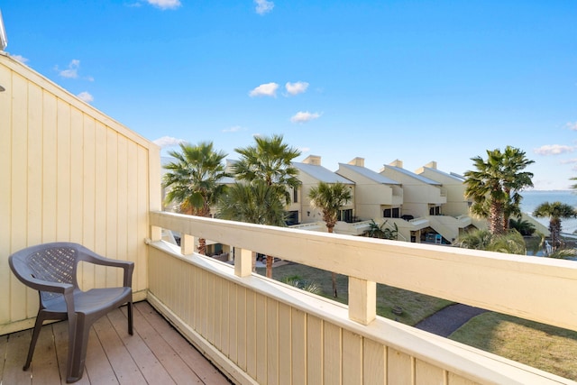 balcony with a water view