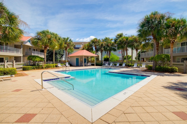 view of pool featuring a patio area