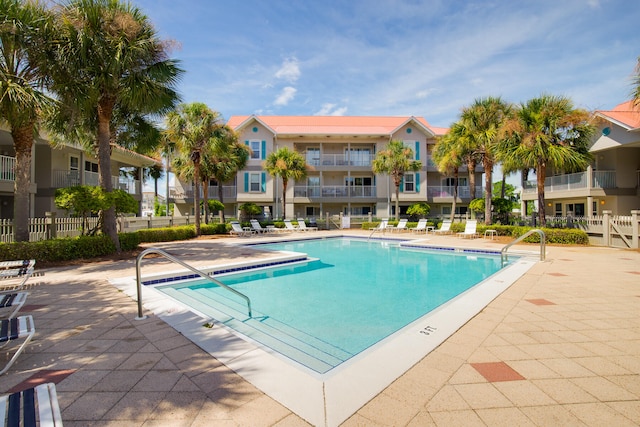 view of pool with a patio