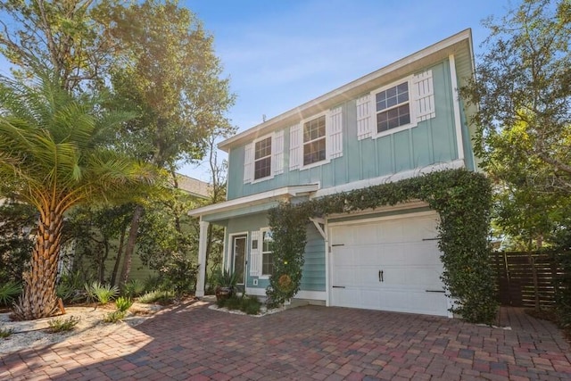 view of front of home with a garage