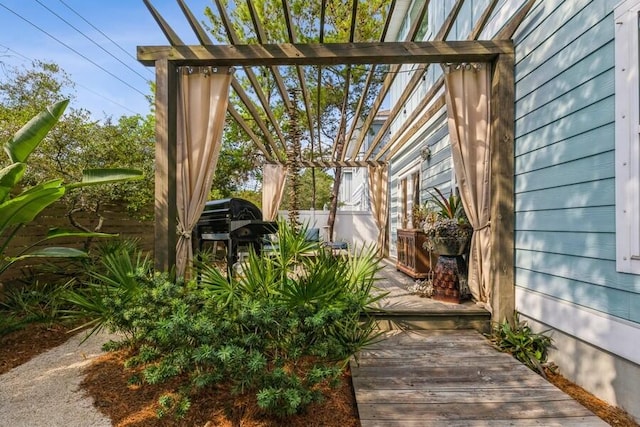 view of patio with a pergola