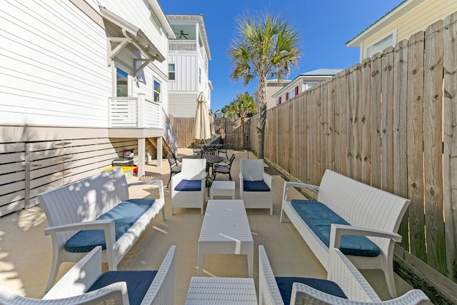 view of patio / terrace with an outdoor hangout area