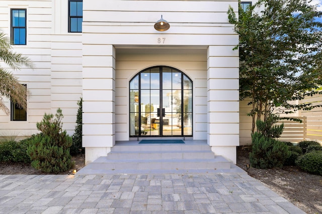 entrance to property with french doors