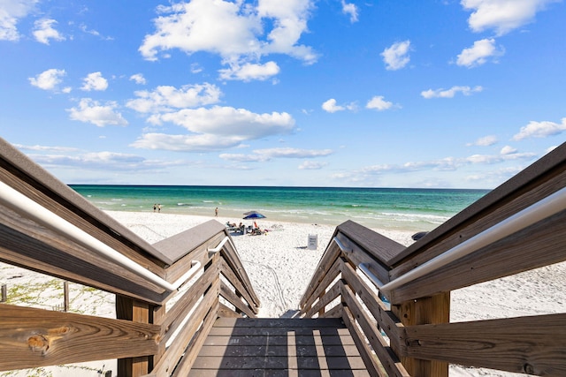 property view of water with a beach view