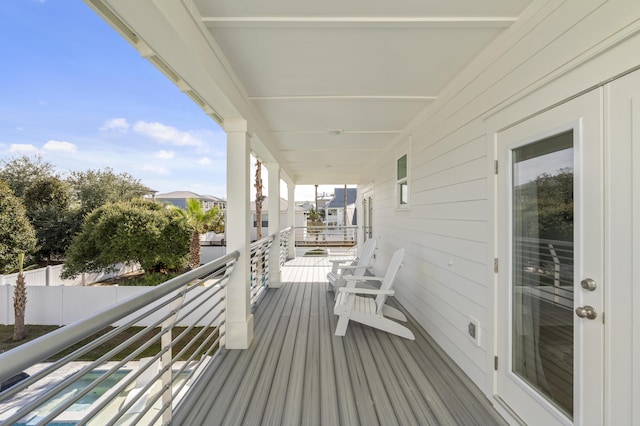 wooden deck with fence