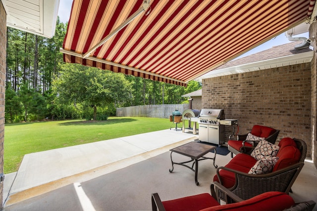 view of patio / terrace with area for grilling