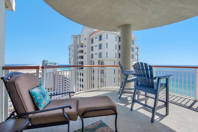 balcony with a water view