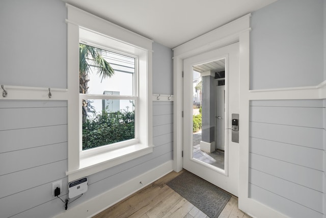 doorway featuring light wood-style floors