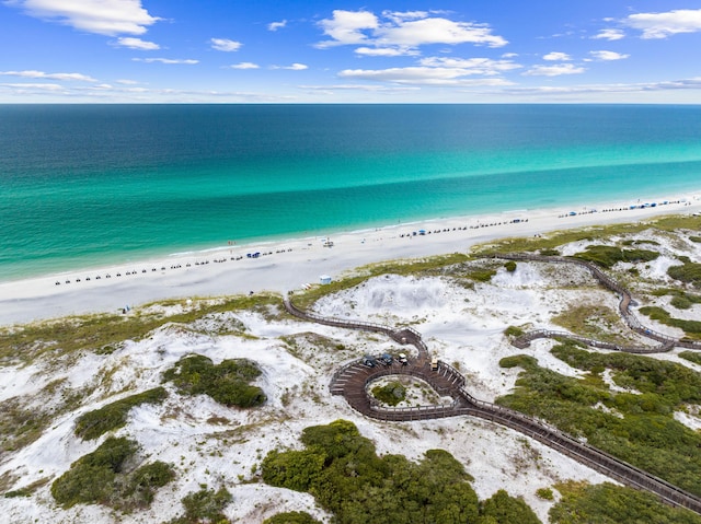 property view of water with a beach view