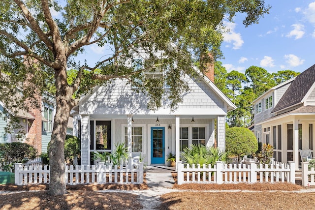 view of front facade featuring covered porch