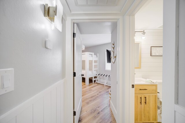 hallway featuring light hardwood / wood-style floors