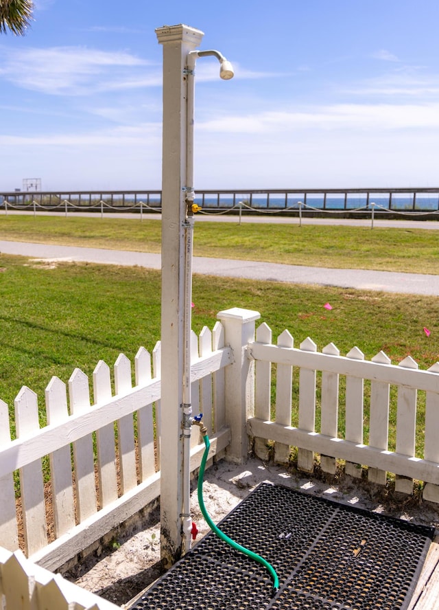 view of yard with fence