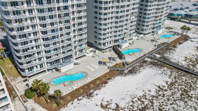 8573 Gulf Blvd Unit 703, Navarre, FL 32566 - bird's eye view of a pool area and apartment complex / building