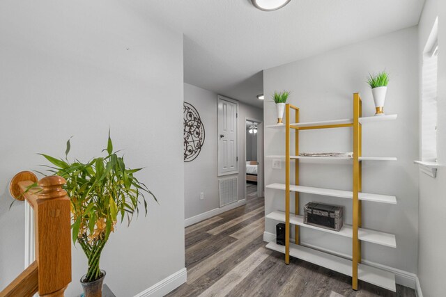 hallway featuring dark hardwood / wood-style floors