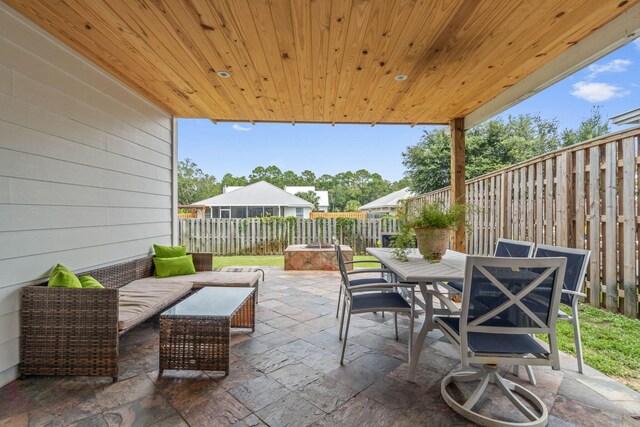 view of patio / terrace featuring outdoor lounge area