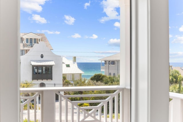 balcony with a water view