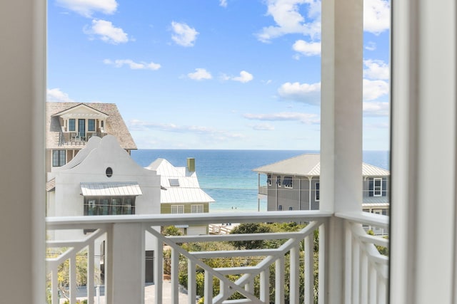 balcony with a water view