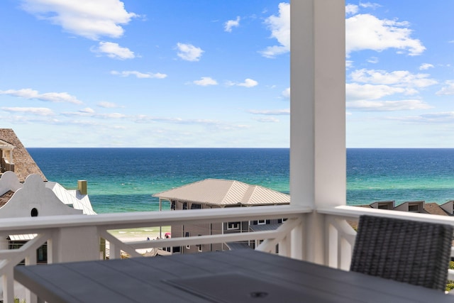 property view of water with a view of the beach