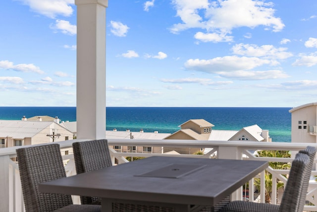 balcony with a water view